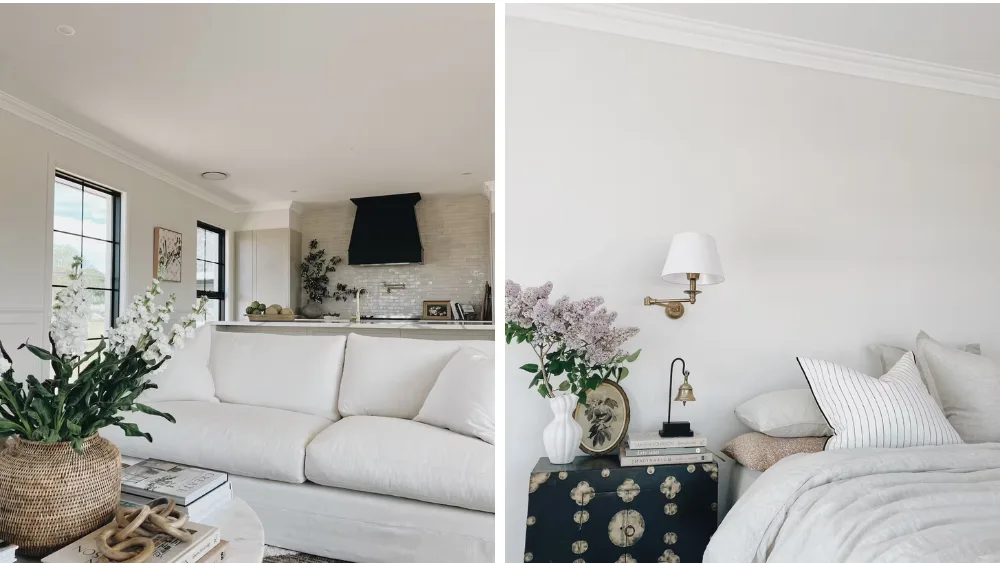 Crisp white interiors at Millthorpe Farmhouse in Orange, NSW