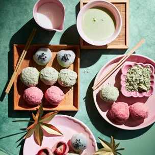 Overhead shot of homemade mochi recipe