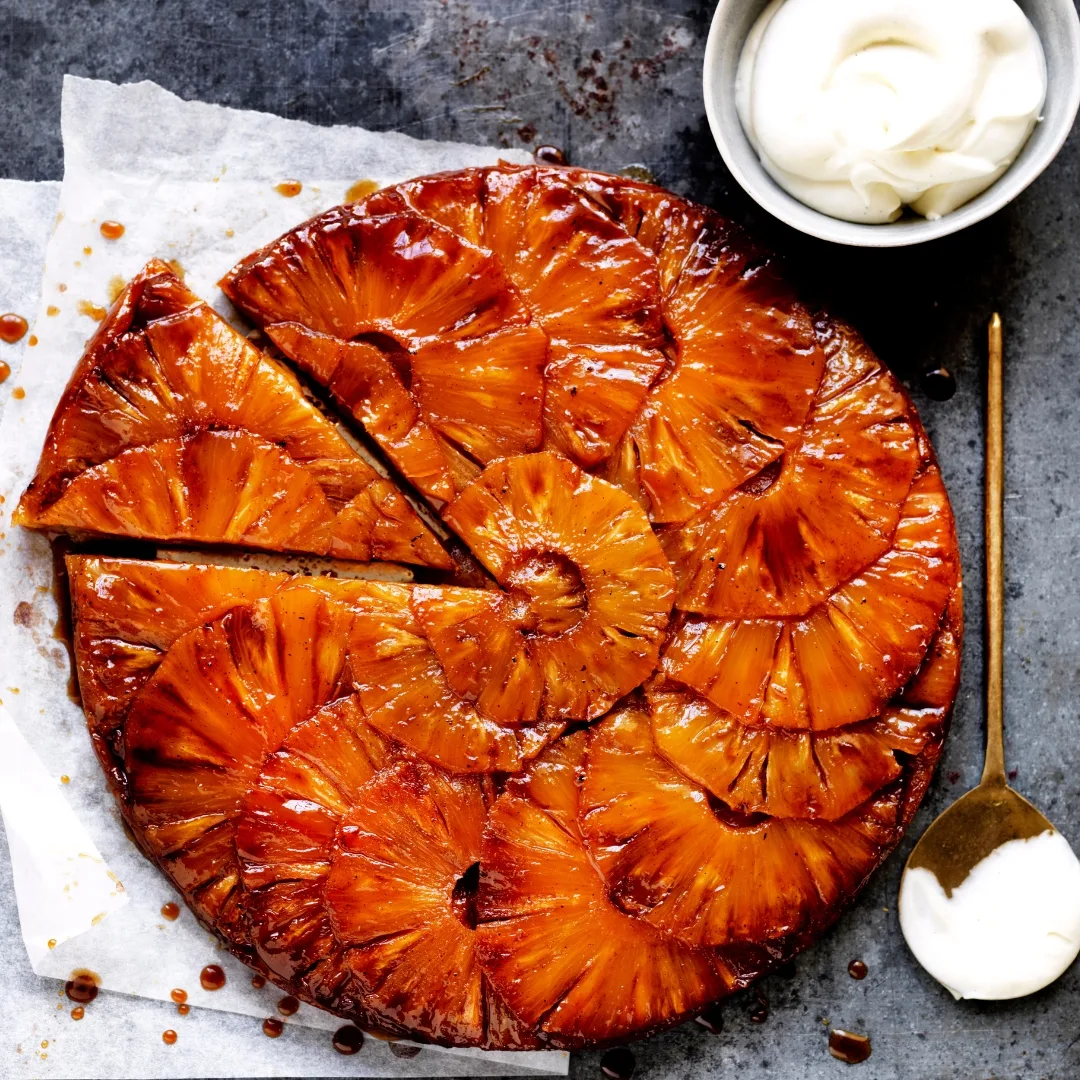 Pineapple and cardamom tarte tatin