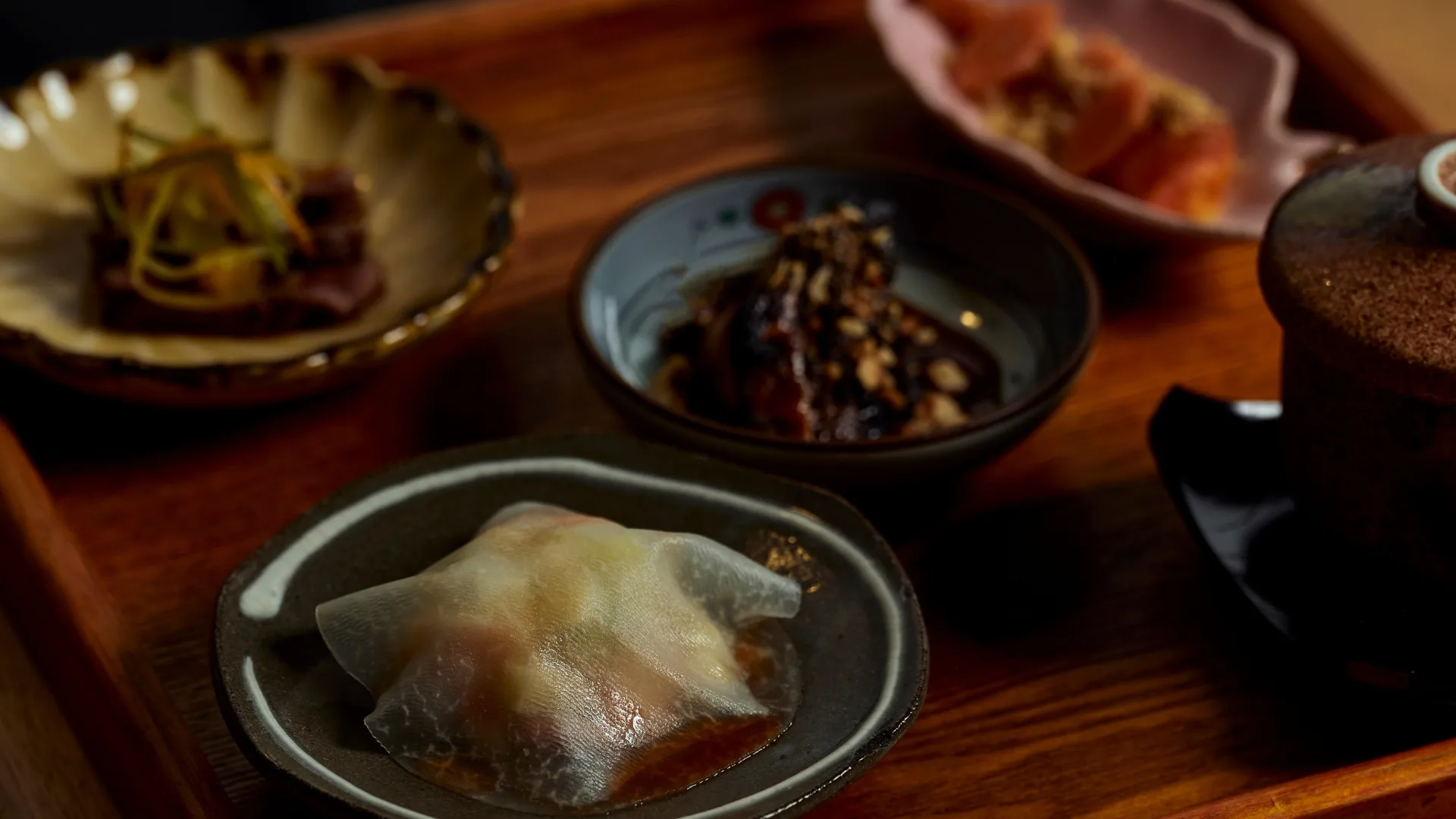 Kaiseki-style plates at Provenance, Beechworth
