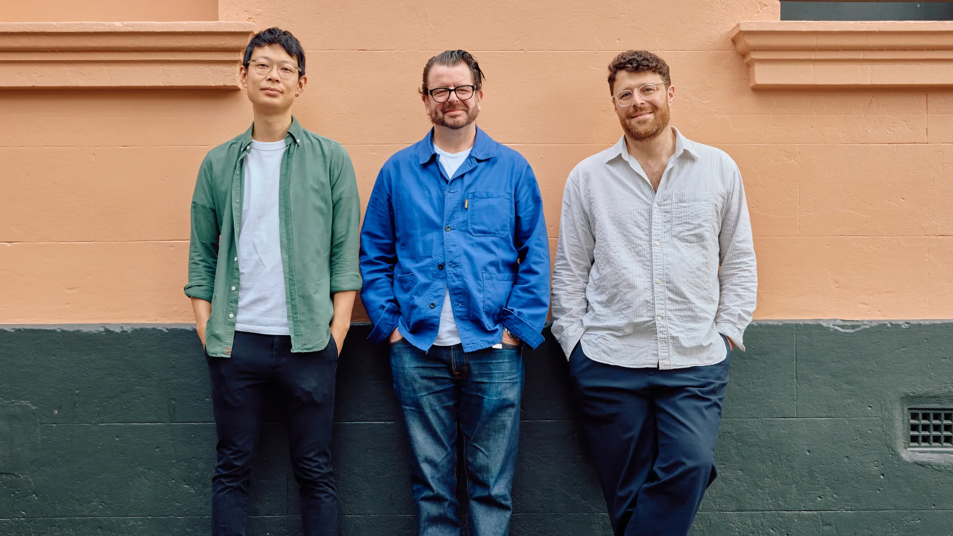 Alex Tong, Paul Guiney and Hussein Sarhan of South End, the Sydney bistro opening in October.