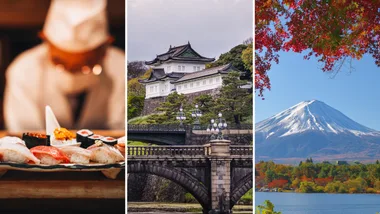 A sushi chef, a temple and Mt Fuji in Tokyo, Japan