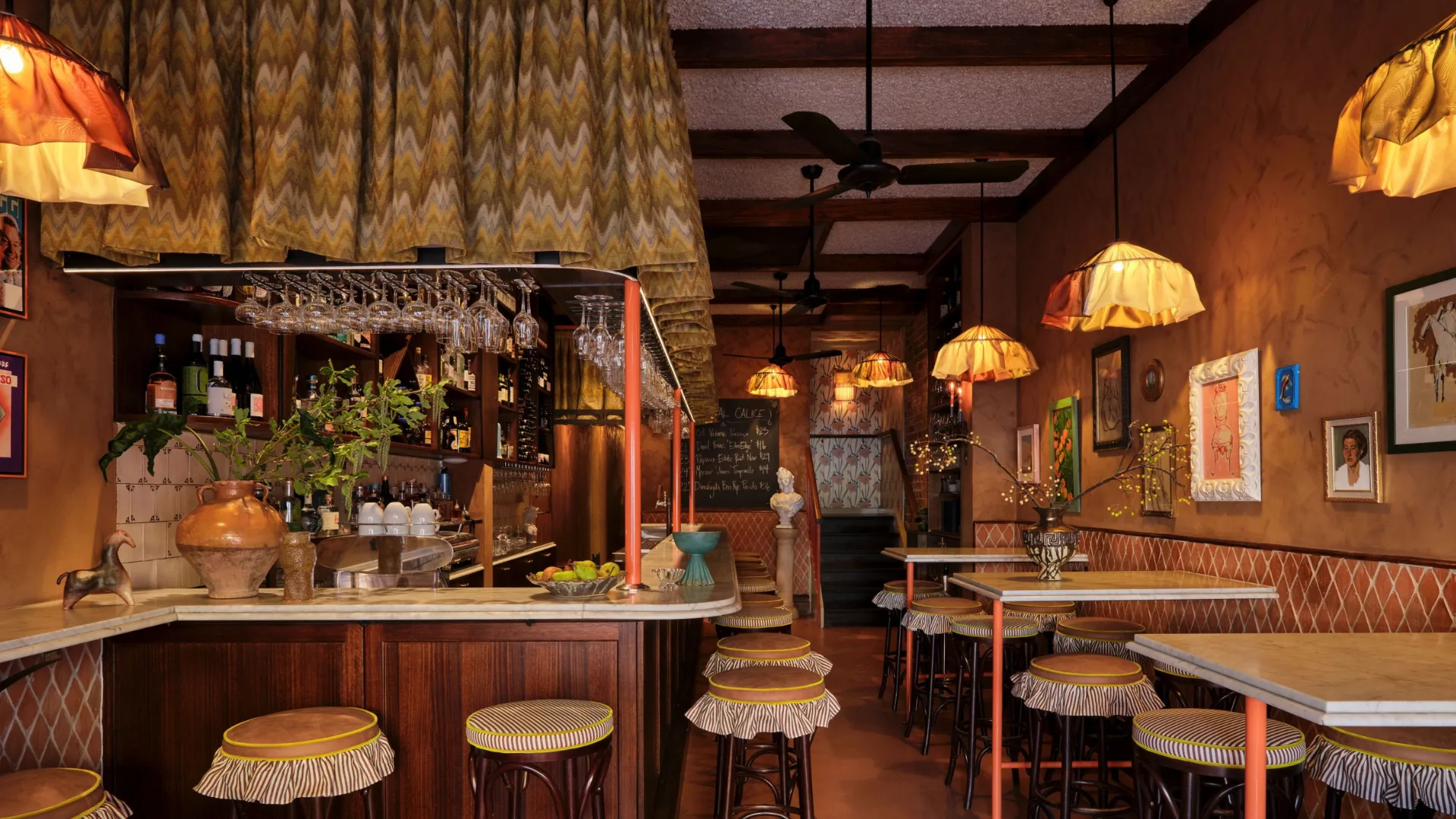 The eclectic and cosy interior of Vineria Luisa in Sydney's Inner West.