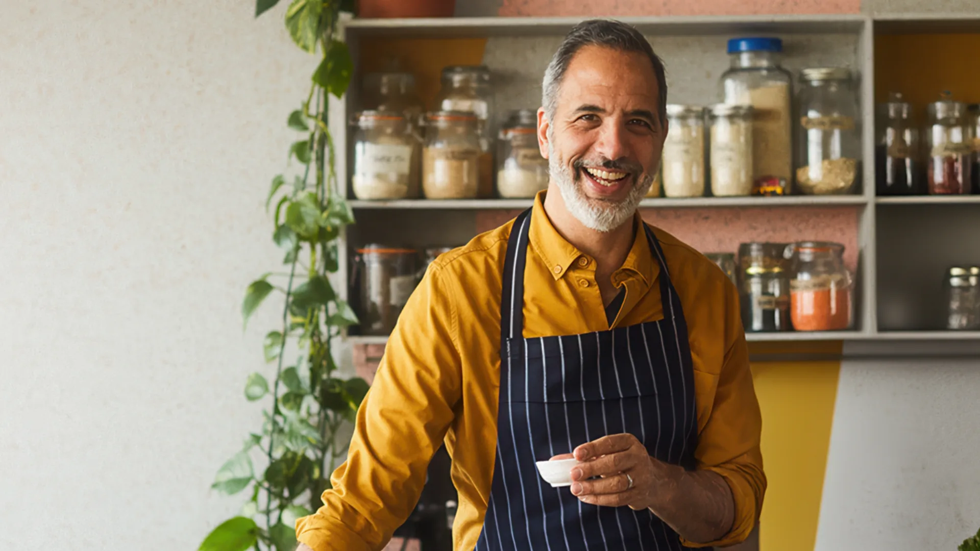 Chef Yotam Ottolenghi in his kitchen