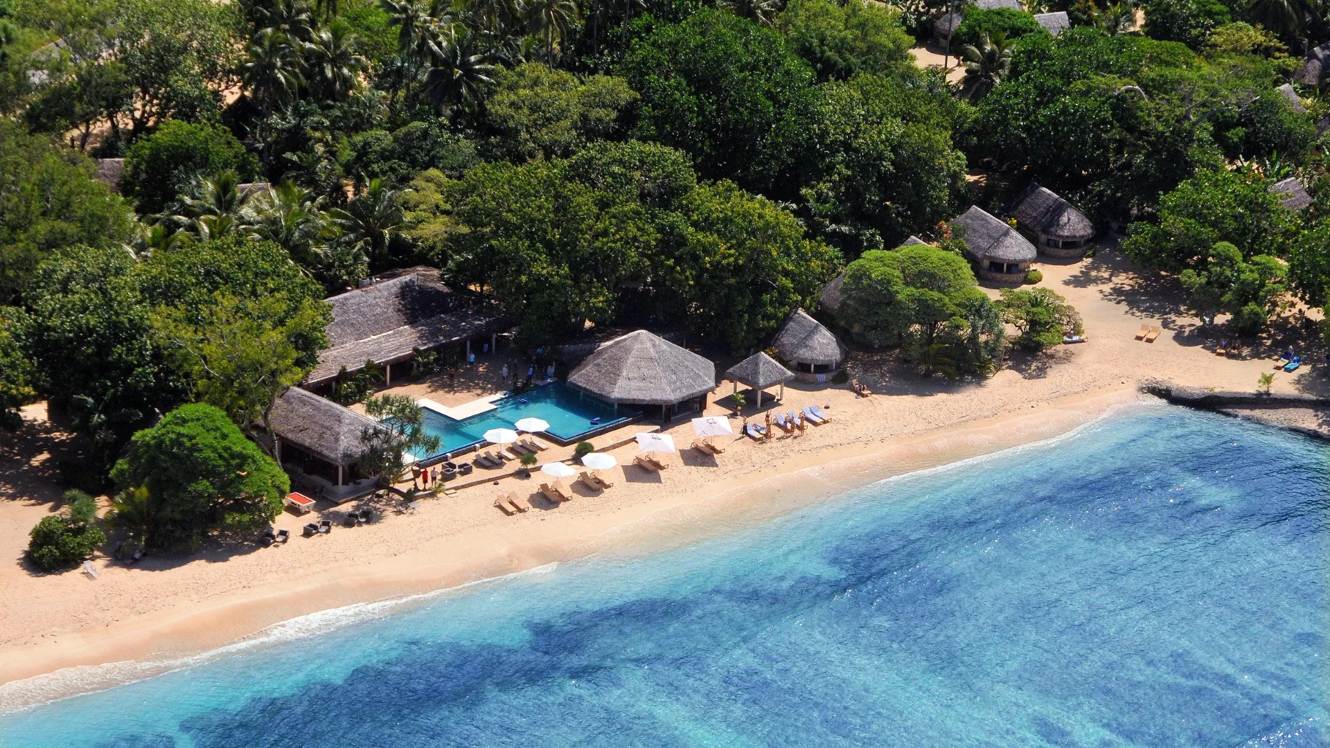 Aerial view of Breakas Beach Resort in Vanuatu