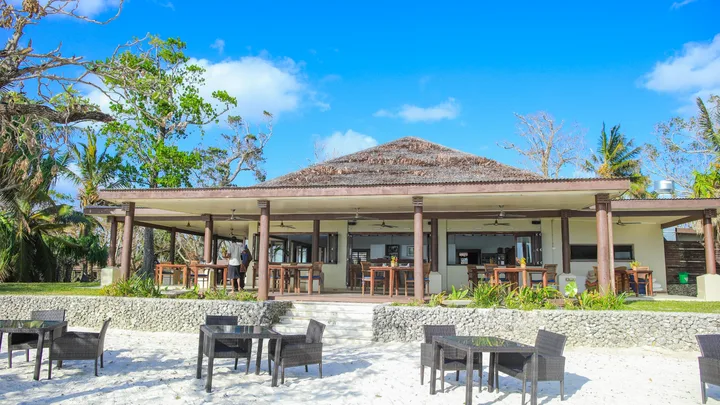 Beachfront restaurant at Eratap Beach Resort, Efate Vanuatu