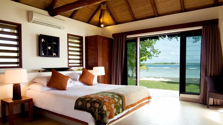 Spacious bedroom with ocean views at Eratap Beach Resort Vanuatu