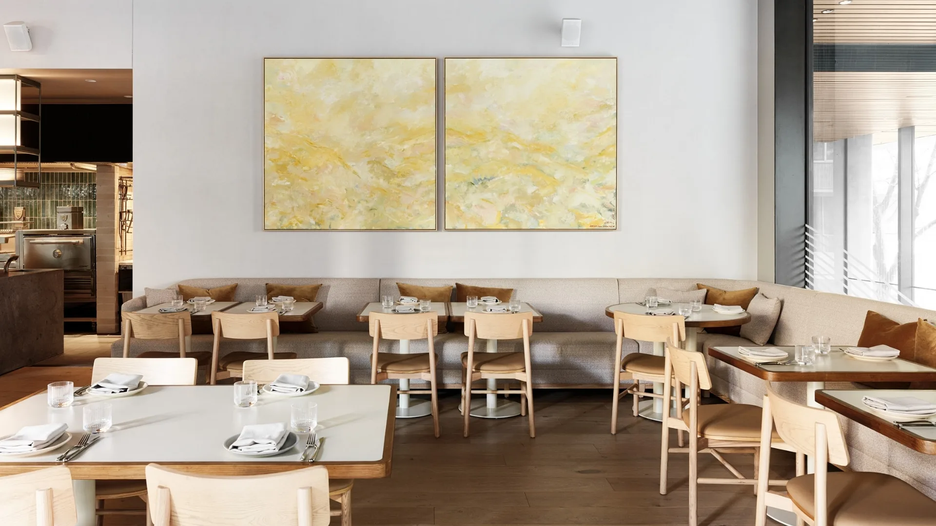 The dining room at Poetica, North Sydney