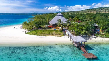 Aerial shot of The Havannah Vanuatu resort