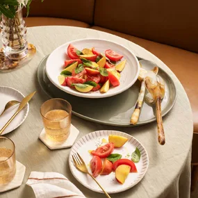 Tomato, nectarine and basil salad.