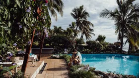 Pool scenes at White Grass Ocean Resort on Tanna Island