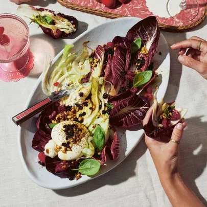 Burrata and radicchio salad
