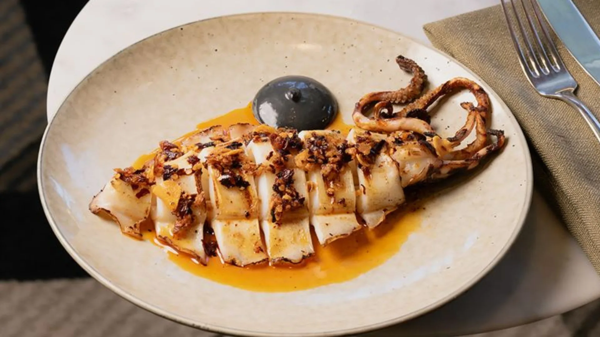 Grille calamari at Harrison's in far north queensland 