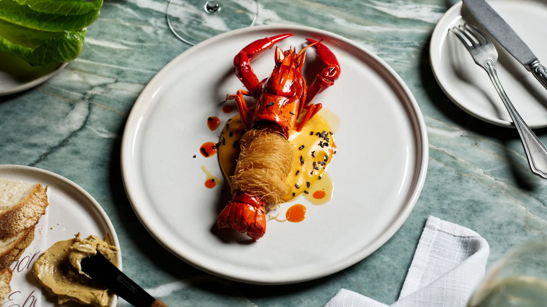 The kataifi-wrapped marron dish at new Sydney CBD restaurant Bistro Ebony