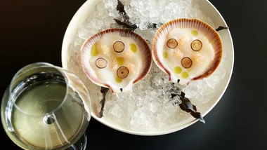 The scallop crudo dish at new Perth restaurant Pearla and Co