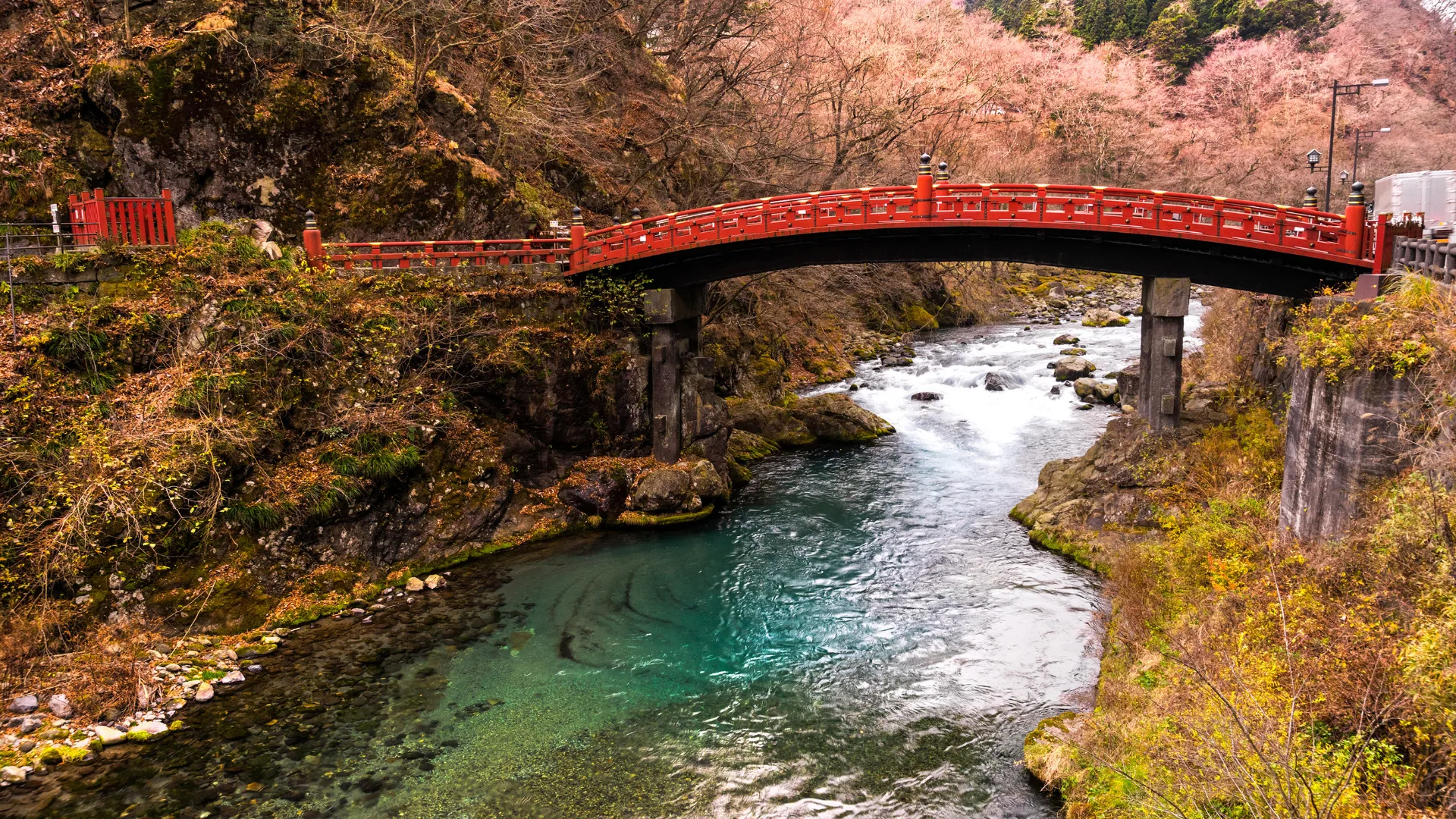 Shinkyo Bridge spans the Daiya River