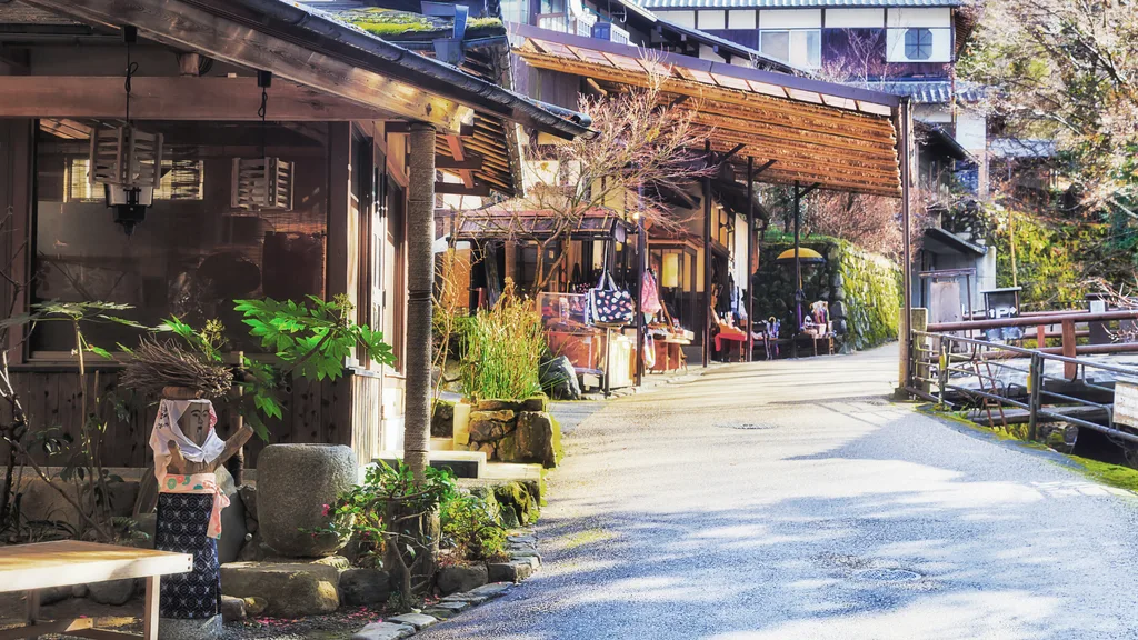 Shop street in Ohara, Japan.