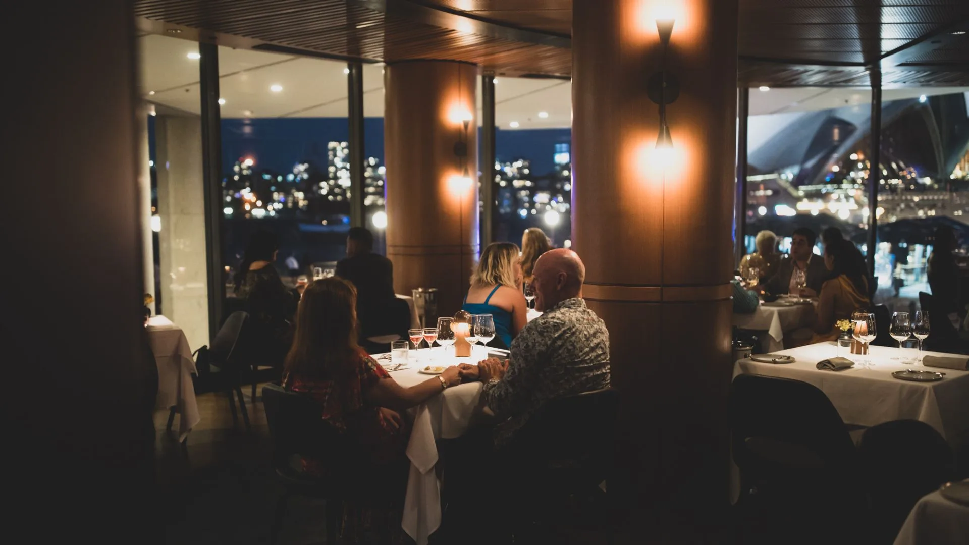 The view from Sydney restaurant Aria on New year's eve dinner