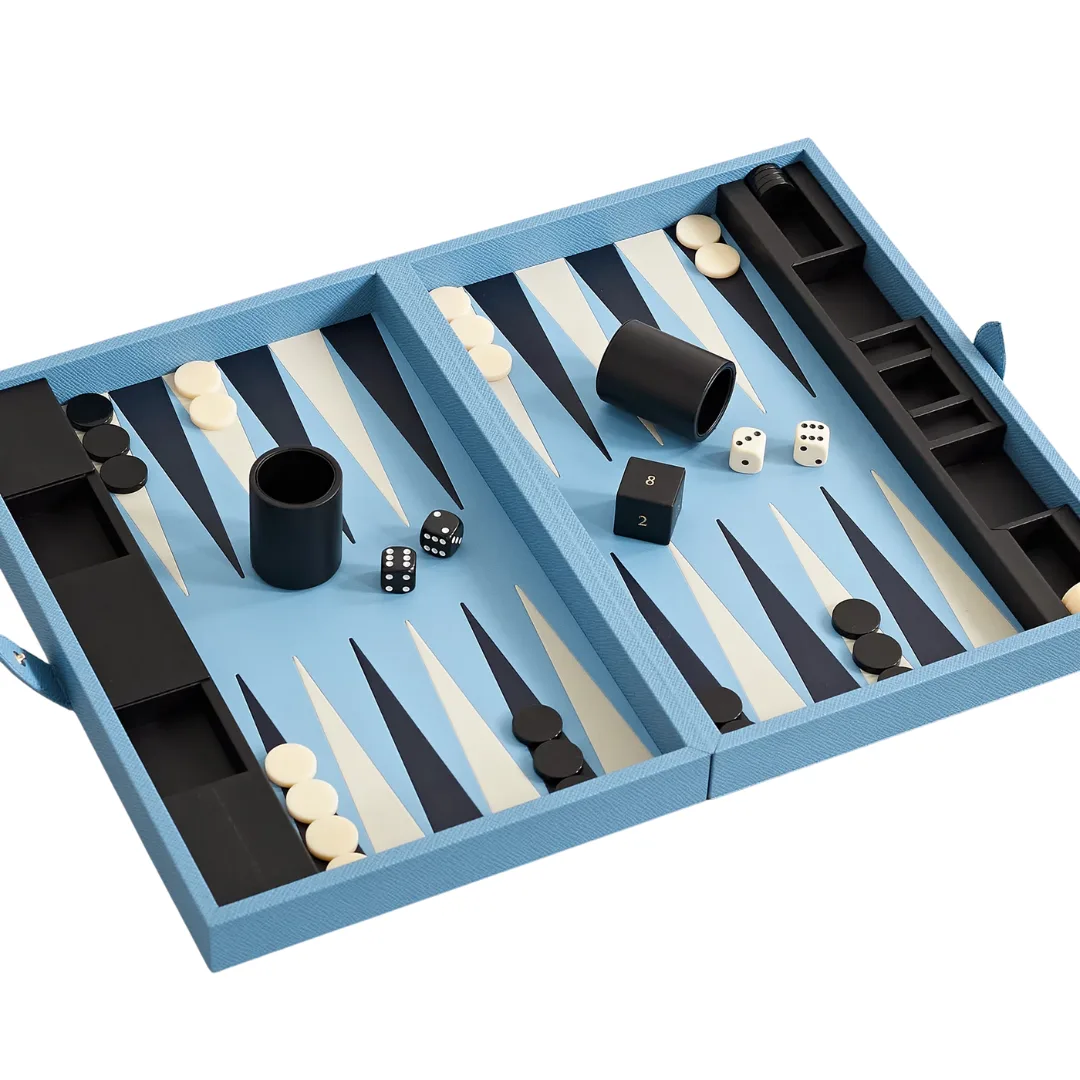 SMYTHSON Panama textured-leather backgammon set