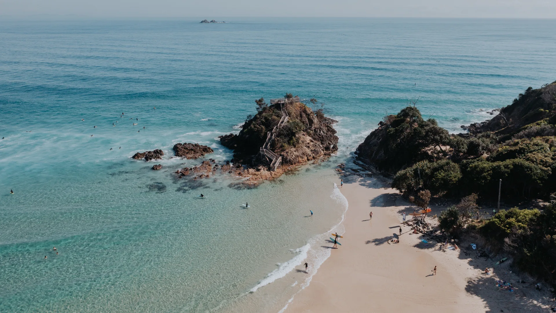 Aerial view of the Pass in Byron Bay, New South Wales