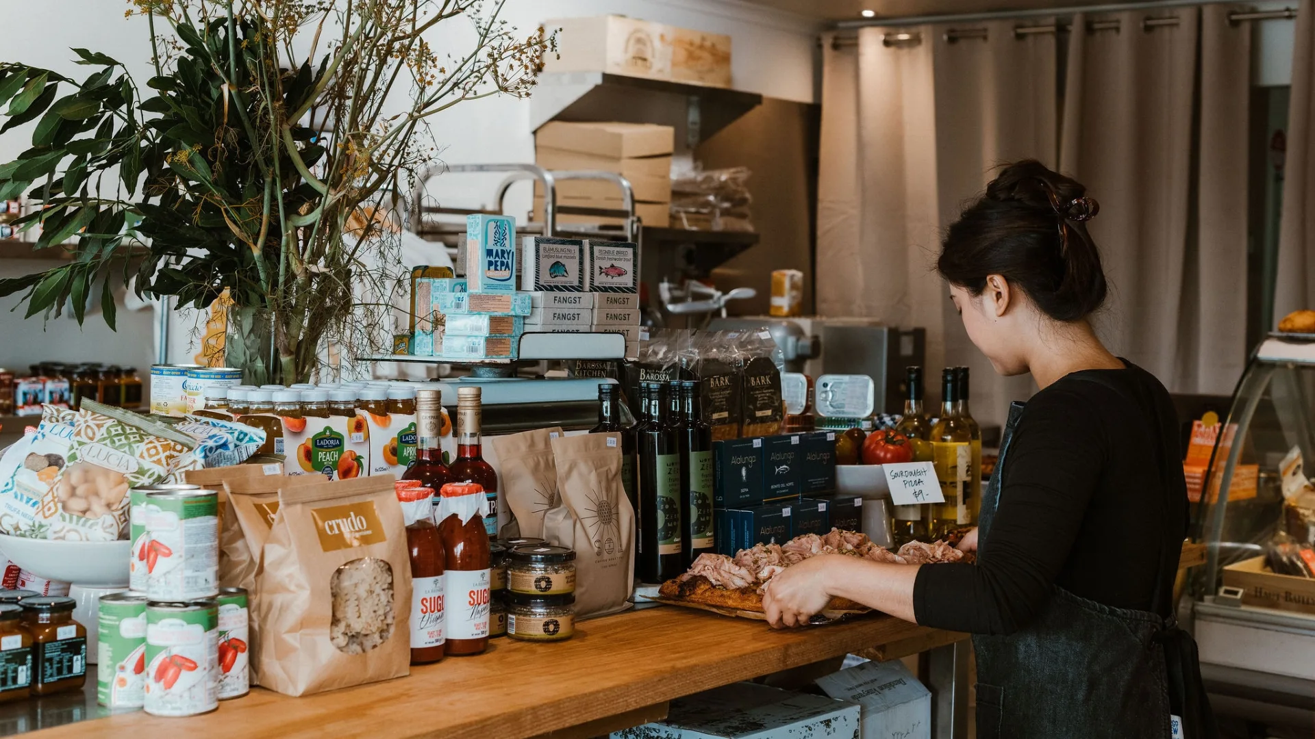 The fully stocked and curated deli at the newly opened Crudo in Lakes Entrance, Gippsland