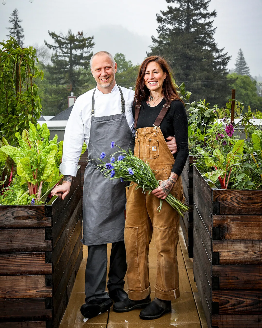 Kyle and Katina Connaughton at the SingleThread farm in California