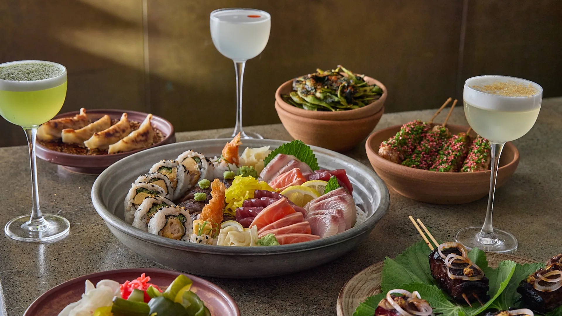 The banquet menu with cocktail package at Cho Cho San