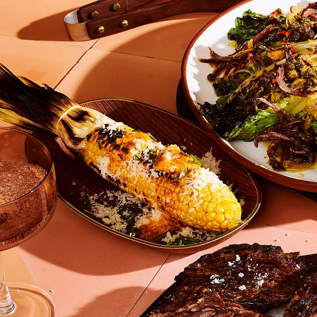 Lennox Hastie's charred corn with Espelette butter and Manchego