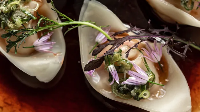 Pretty-as-a-picture dumplings at Stillwater, Tasmania