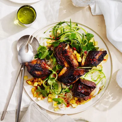 Vietnamese beef short ribs with pineapple salsa and vermicelli salad