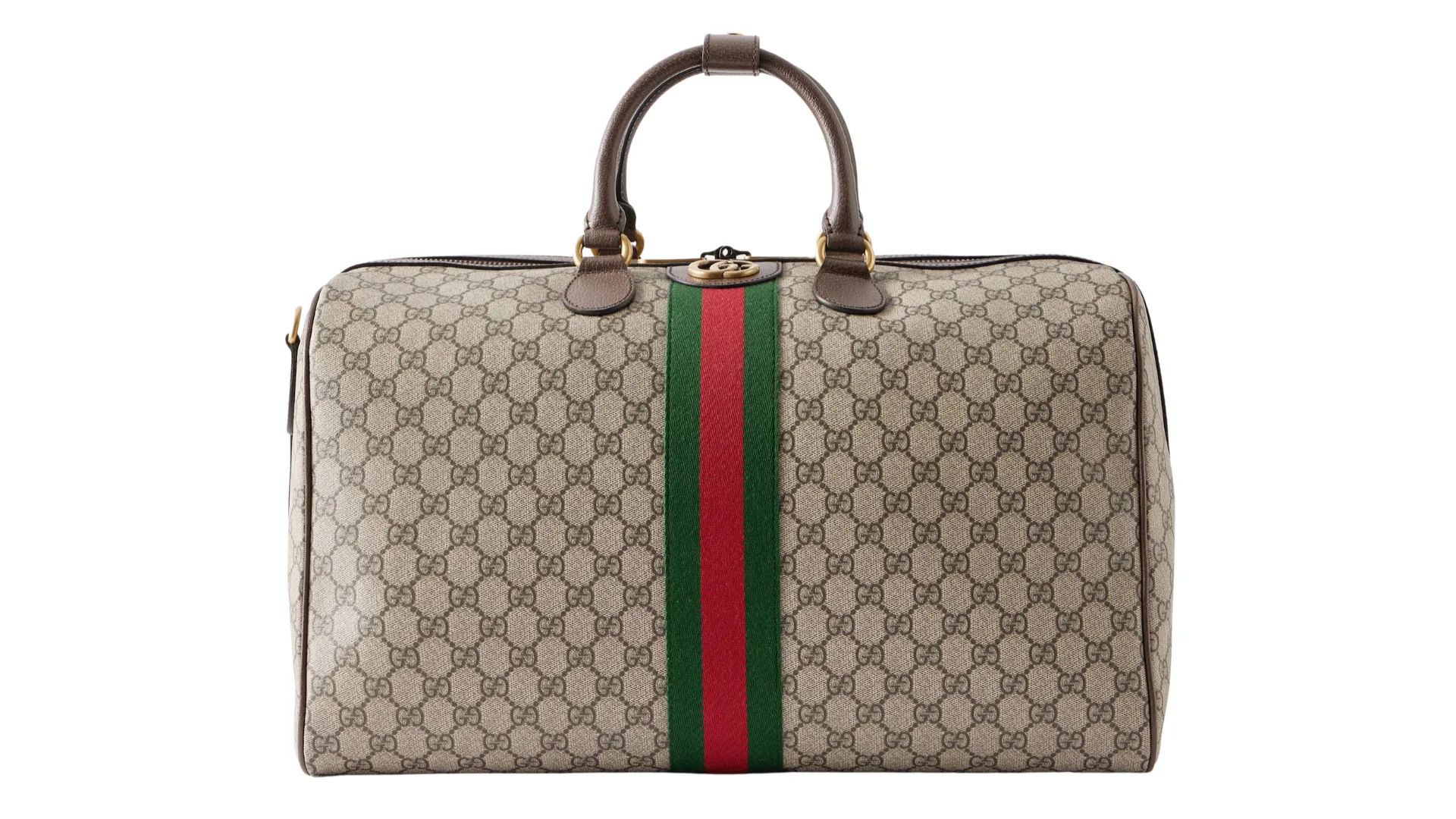 Gucci Savoy Leather Coated Canvas-Jacquard Tote