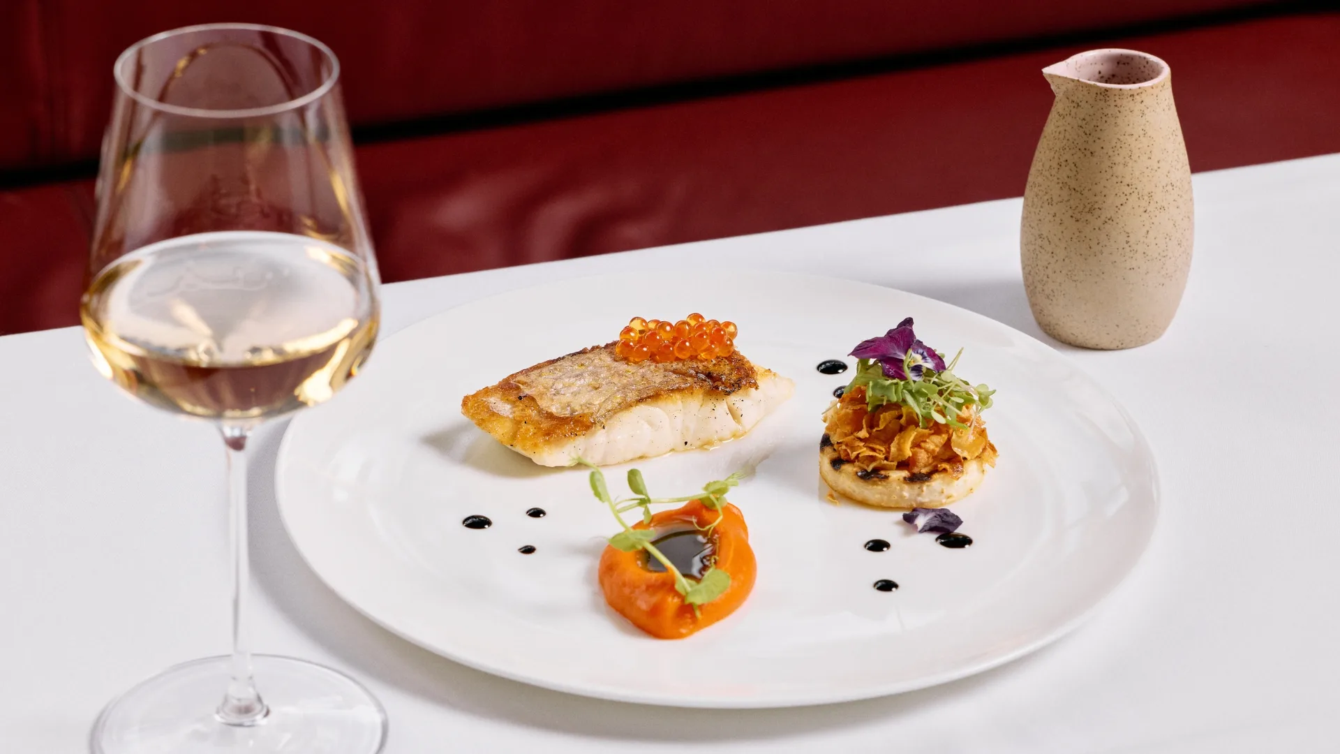 Montrachet's plating is a study in restraint and finesse