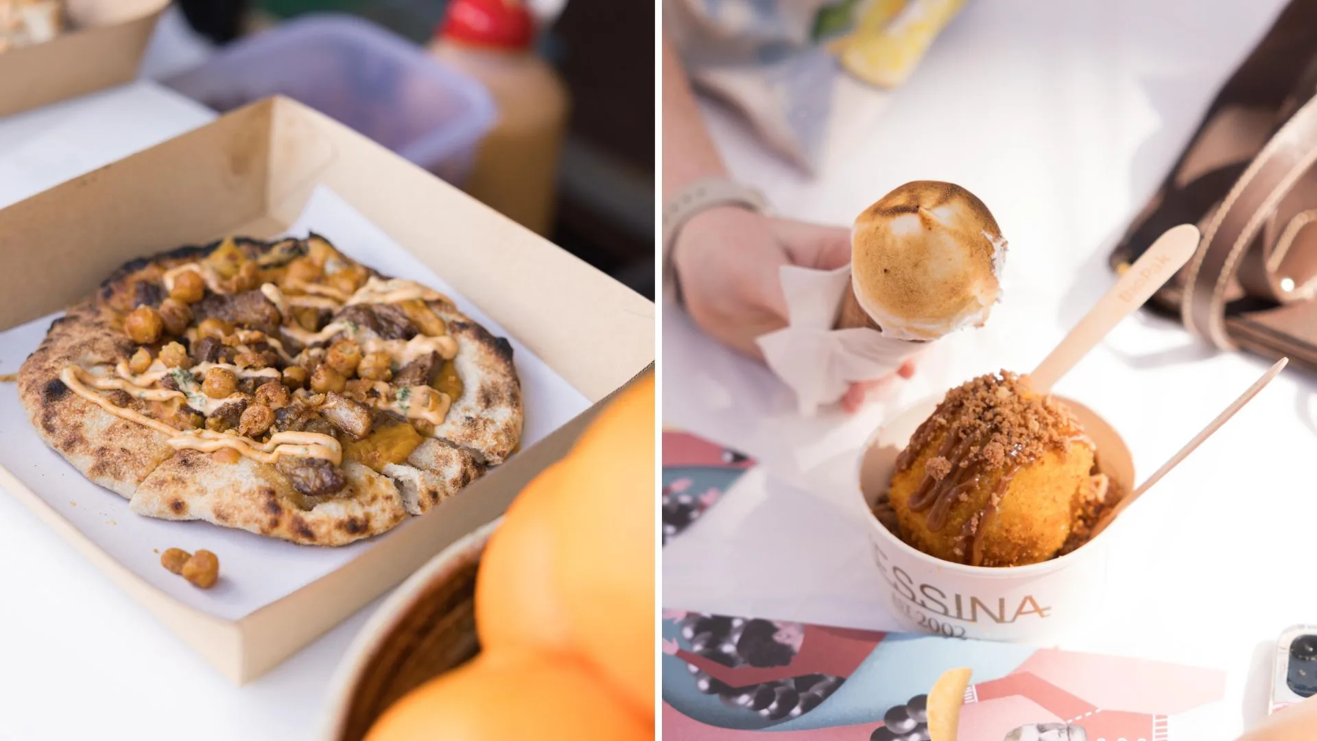 Gelato Messina’s limited "S'more Please dessert and Gerard's pulled eggplant man'oushe with garlic yoghurt and mint.