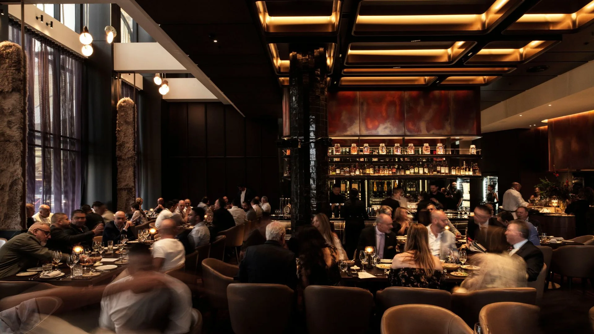 Diners in Magma restaurant