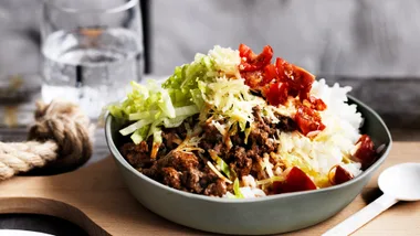 Beef taco rice