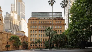 The sandstone exterior of the Capella Sydney hotel, our 2026 Hotel of the Year