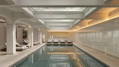 The enclosed swimming pool at our Hotel of the Year, Capella Sydney