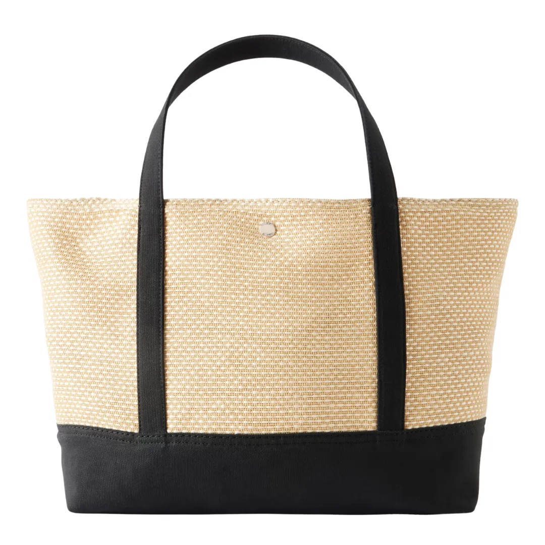 Toteme Canvas-Trimmed Raffia Tote