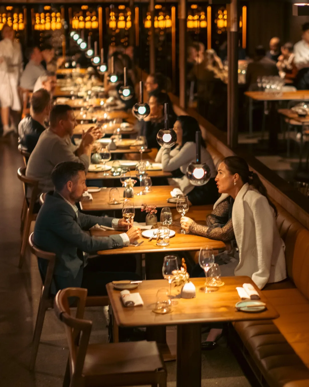 The dining room interiors at Winnifred's is warm and lively 