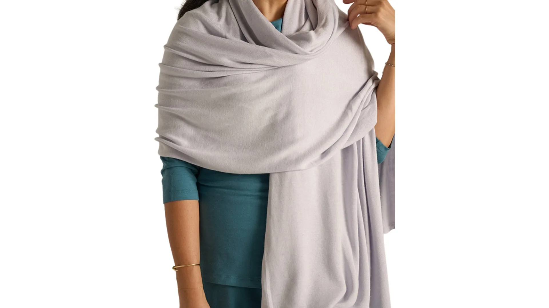 Bamboo & Recycled Cashmere Wool Travel Wrap - Heather