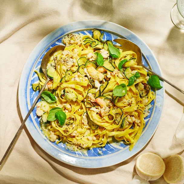 Trisha Greentree's crab and zucchini tagliatelle