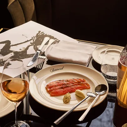 Maison Bâtard’s cured and smoked king salmon with gribiche sauce