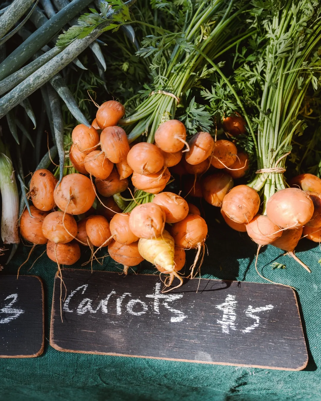 Carrots at the market used at Mapleton Public House 