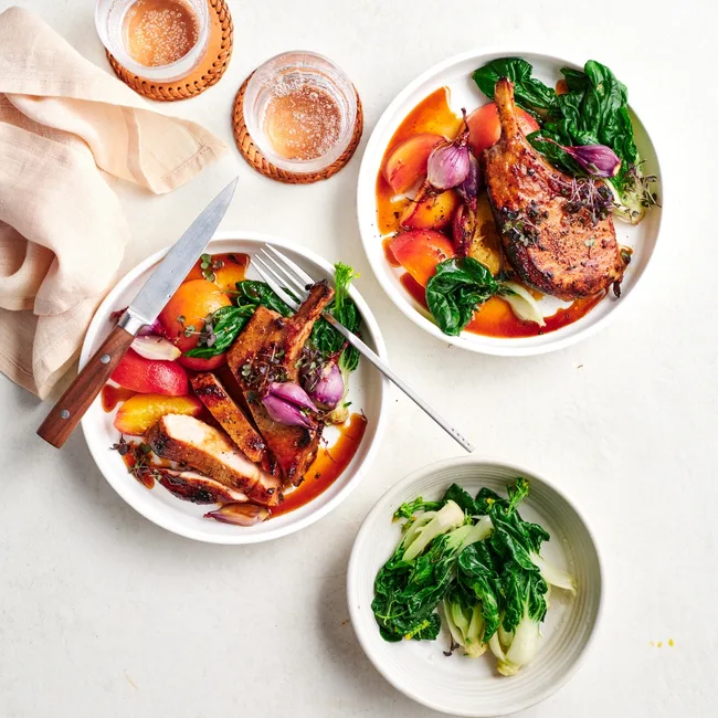 Soy and chinese hot mustard pork cutlets