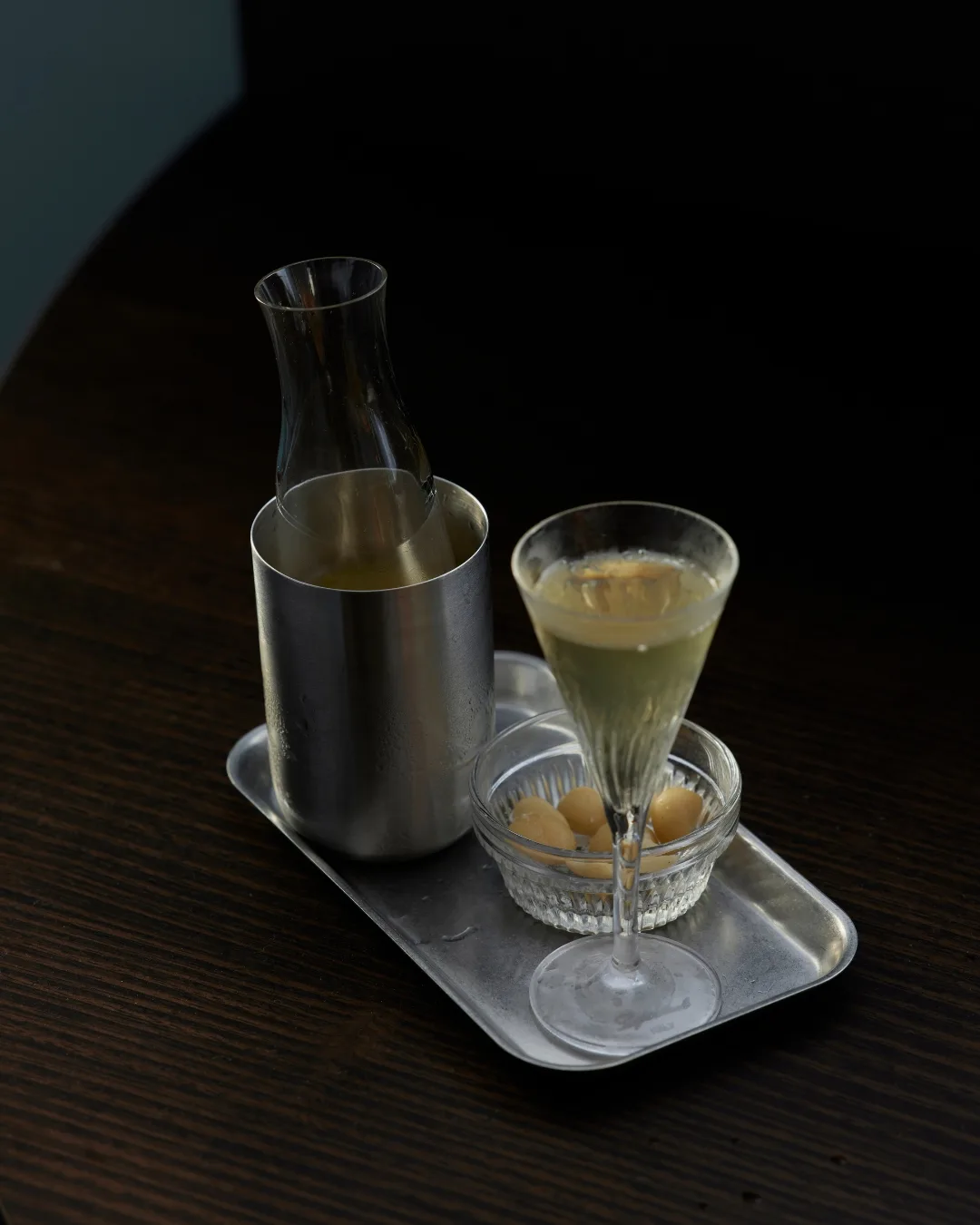 The Marlowe Martini, served on a silver platter