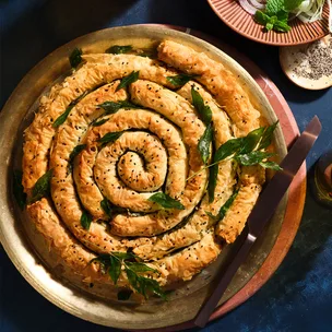 Palak paneer filo pie