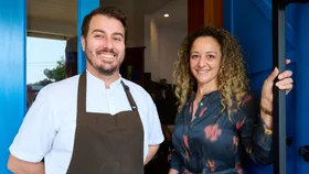 The Blue Door chef-owner Dylan Cashman and wife, co-owner and wine director, Angelica Nohra.