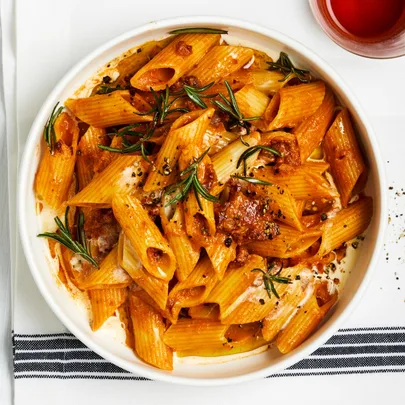 Salami-spiked penne alla vodka