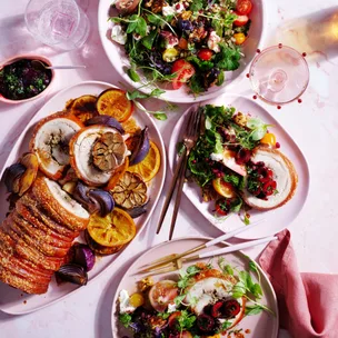 Spiced porchetta with cherry tkemali sauce