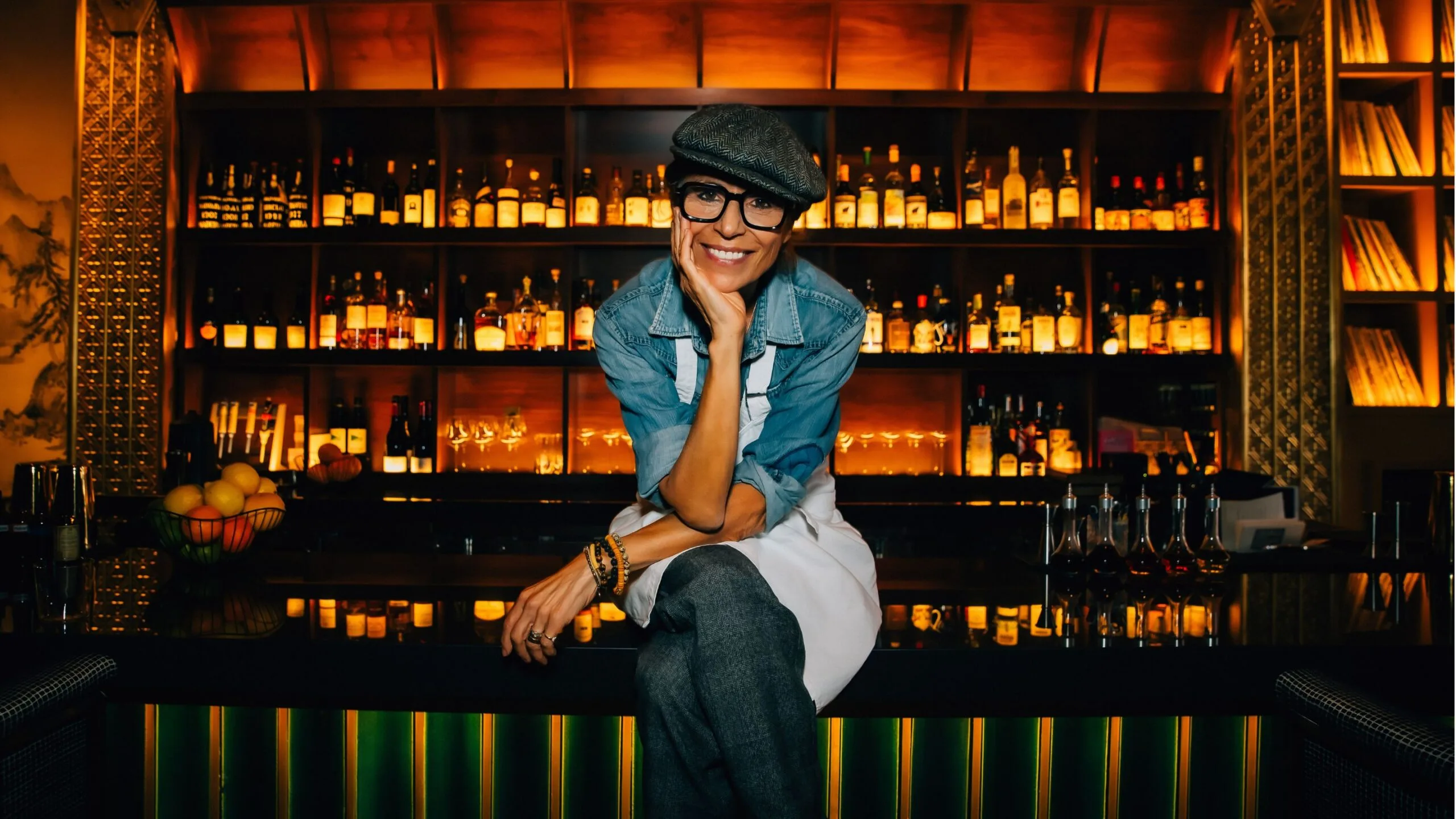 Chef Dominique Crenn sitting down